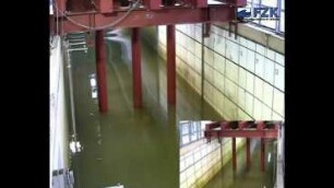 A focused wave breaking on a group of cylinders