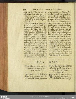 Decis. XXIX. Num Usurae, quando sortem adaequant, ulterius peti possint?