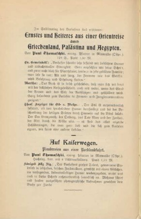 Im Selbstverlag des Verfassers sind erschienen ...