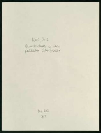 Briefe Carl Weil an Robert von Mohl