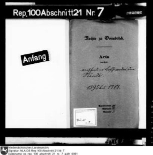 Verschiedene Beschwerden der Stiftsstände zu Osnabrück