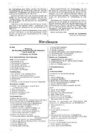 Mitteilung des Deutschen Zentralinstituts für Lehrmittel : 39/61 Vom 25. April 1961 (Fortsetzung von M 38/61) ; [Mitteilungen]