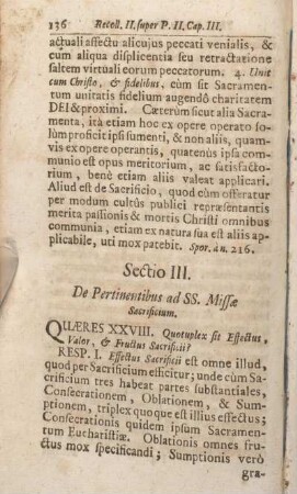 Sectio III. De Pertinentibus ad SS. Missae Sacrificium.