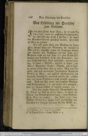Von Erhebung der Probstey zum Bisthume