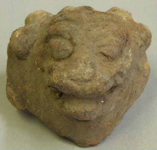 Animal head made of clay