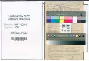 Entnazifizierung Franz Ortmann , geb. 24.01.1889 (Polizeibeamter)
