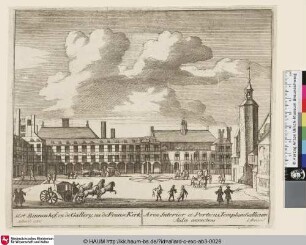 Het Binnenhof, en de Gallery, na de Franse Kerk; Area Interior et Porticus, Templum Gallicum Aulae annectens