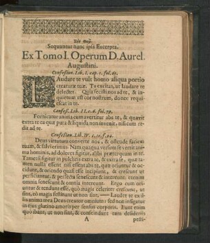 Ex Tomo I. Operum D. Aurel. Augustini.