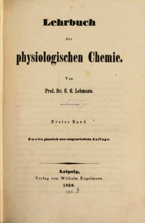 Lehrbuch der physiologischen Chemie, 1