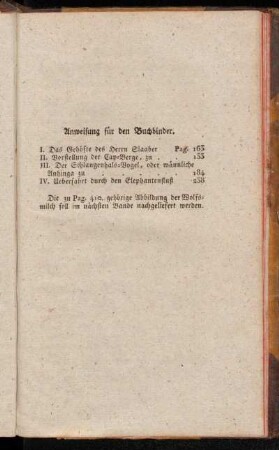 Anweisung für den Buchbinder