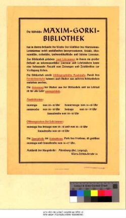 Originaltitel: Die städtische Maxim-Gorki-Bibliothek