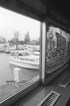 Ausflugsfahrt mit dem Fahrgastschiff "Karlsruhe" am verregneten Ostern 1986