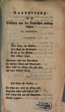 Rundgesang für die Soldaten von der Bayrischen mobilen Legion in Landshut