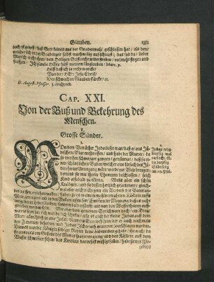Cap. XXI. Von der Buß und Bekehrung des Menschen.