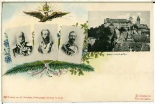 Bisingen. Burg Hohenzollern und Kaiserporträts