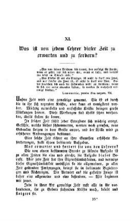 Was ist von jedem Lehrer dieser Zeit zu erwarten und zu fordern?