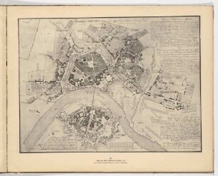 Stadtplan von Dresden mit Bastionen und Vorstädten aus dem Jahr 1740, aus dem Atlas zur Geschichte Dresdens von 1898