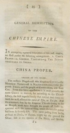 [II.] General description of the Chinese Empire