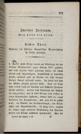 Zweiter Zeitraum. Von 1700 bis 1740
