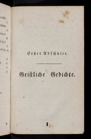 1-168, Erster Abschnitt. Geistliche Gedichte.