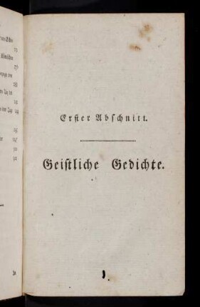 1-168, Erster Abschnitt. Geistliche Gedichte.