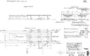Wurmlingen: Empfangsgebäude Bahnsteigdach Grundriss,Ansichten Binder