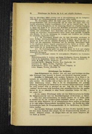[Vereinsmitteilungen] : Mitteilungen des Vorstands