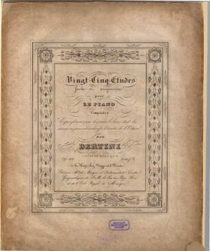 Vingt-cinq etudes faciles et progressives : pour le piano ; op. 100