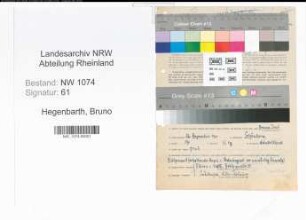 Entnazifizierung Bruno Hegenbarth , geb. 26.12.1900 (Polizist)