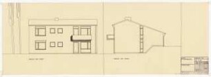 Wohnhaus Mildenberger, Hochberg: Ansichten Süden und Osten 1:50