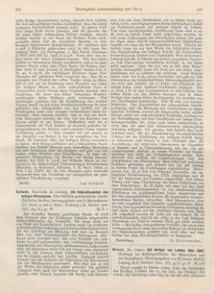 269-270 [Rezension] Schade, Ludwig, Die Inspirationslehre des heiligen Hieronymus