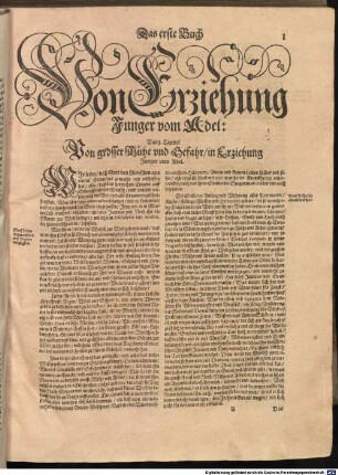 Della Cavalleria Das ist: Gründlicher vnd außführlicher Bericht, von allem was zu der löblichen Reuterey gehörig, vnd einem Cavallier zu wissen von nöhten : Jnsonderheit von Turnier- vnd Ritterspielen, Erkentnis vnd Vnterschied, Auch Cur vnd Wartung der Pferde, vnd wie man dieselben auff allerley Manier abrichten vnd zeumen sol