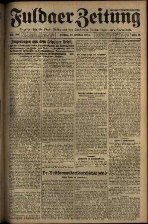Ausgabe vom Freitag, den 28. Oktober 1932.