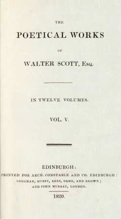 Vol. 5: The poetical works of Walter Scott, Esq.