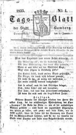 Tag-Blatt der Stadt Bamberg. 1835, 1 - 3