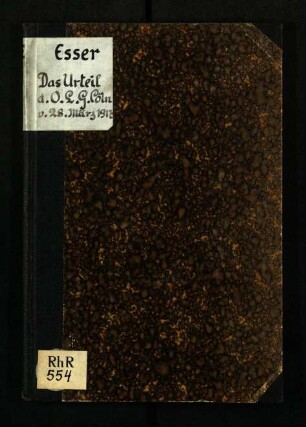 Das Urteil des Oberlandesgerichts Köln vom 28. März 1917