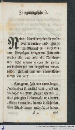 Zueignungsschrift.