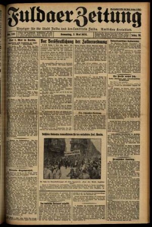 Ausgabe vom Samstag, den 02. Mai 1931.