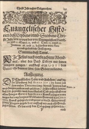 Evangelischer Historien deß Leydens unnd Sterbens Christi Jesu ...