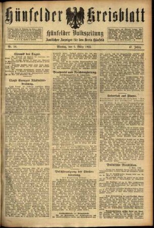 Ausgabe vom Montag, den 06. März 1922.