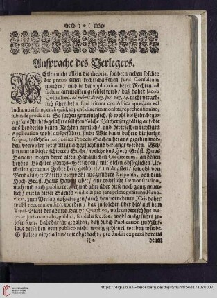 Ansprache des Verlegers
