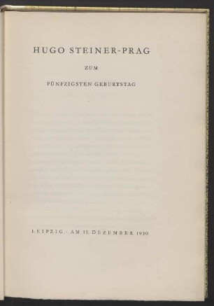 Hugo Steiner-Prag : zum fünfzigsten Geburtstag