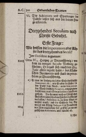 Dreyzehendes Seculum nach Christi Gebuhrt. - Vierzehendes Seculum nach Christi Gebuhrt.