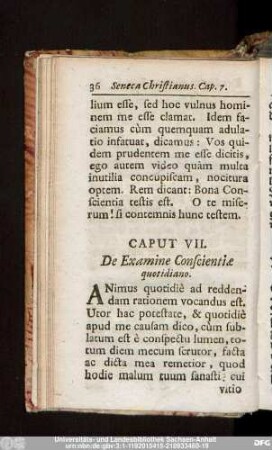 Caput VII. De Examine conscientiae quotidiano.