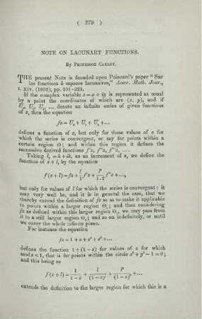 Note on lacunary functions.