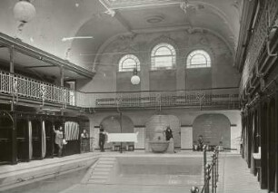 Hauptraum mit Schwimmbecken und Galerie