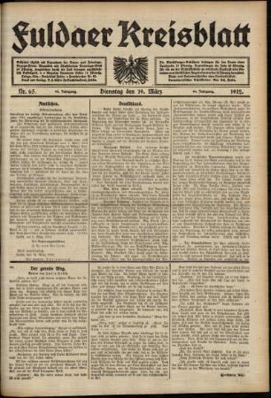 Ausgabe vom Dienstag, den 19. März 1912.