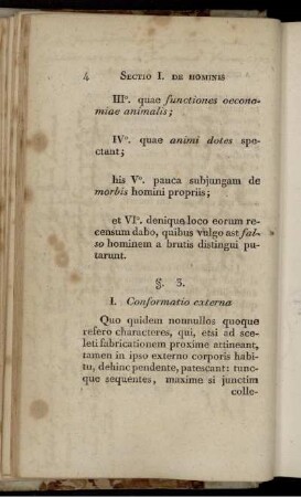 I. Proprietates corporis humani quodad conformationem externam