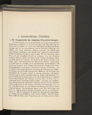 I. Geschichtlicher Überblick.