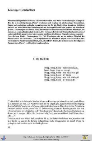 Kenzinger Geschichten (1. Teil)